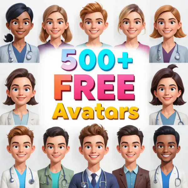 500+ FREE 3D Avatars Pack – Editable PNGs & Diverse Styles